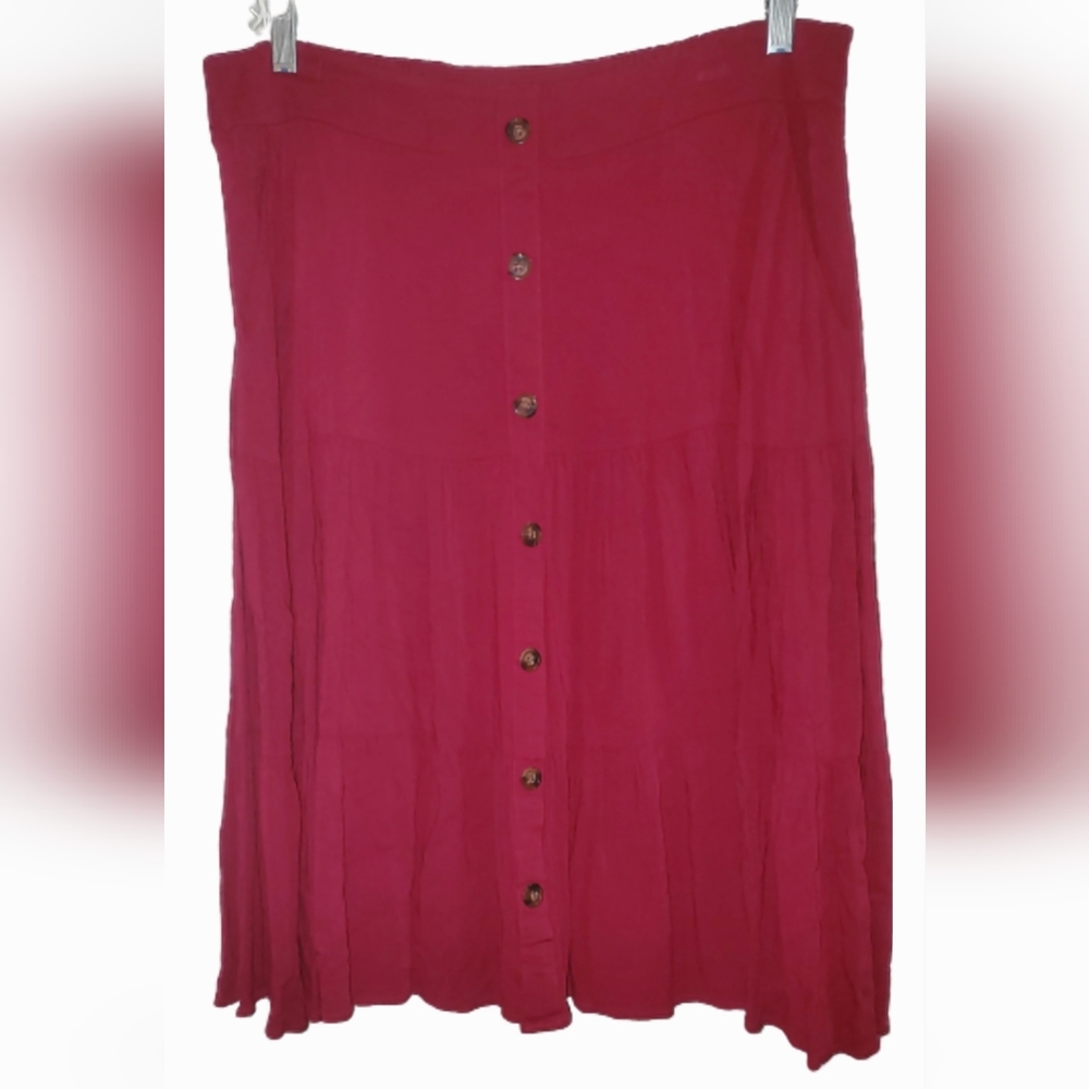 [Size 0/Lrg or 12] *Last Price Drop" Torrid ~ Button Front Tiered Skirt Pockets